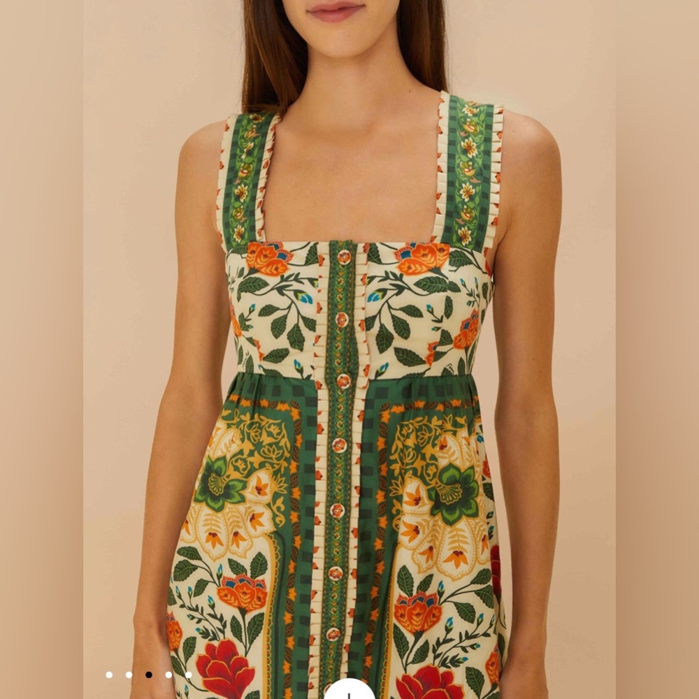 FARM Rio Floral Maxi Dress in Green, Red, Orange - RARE - Picture 3 of 16